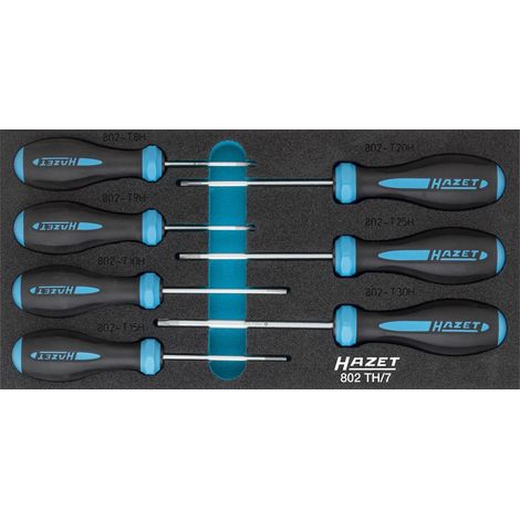 Hazet Schraubendreher Satz HEXAnamic, Tamper Resistant TORX Profil, T8H - T30H, Anzahl Werkzeuge: 7 (1/5)