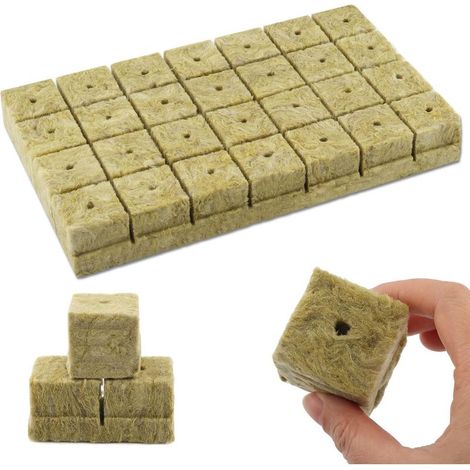 Laine de roche hydroponique (28 unités) - Cubes de 4 x 4 cm pour la multiplication des semis (1/5)