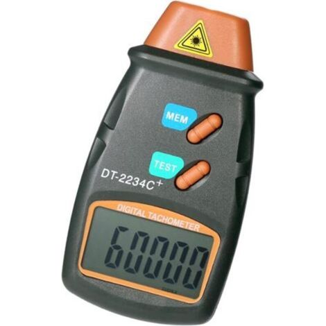 Compte-tours numérique portable - Tachymètre laser - Portée sans contact - 2,5 tr/min - 99,999 tr/min - Écran LCD - Compte-tours moteur avec 3 films réfléchissants
