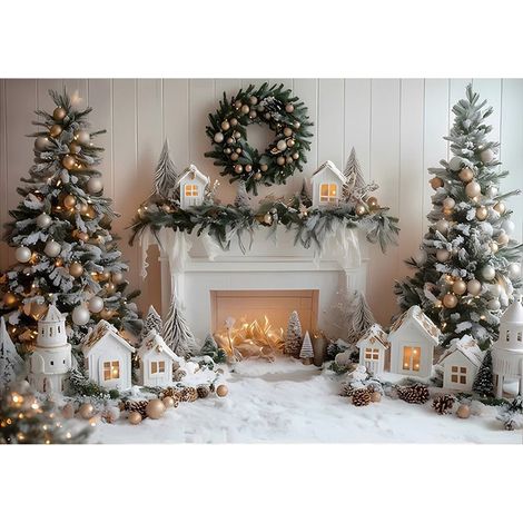 Toile De Fond De Porte De Noël - 180 X 150 Cm - Tissu Non Réfléchissant Pour Prise De Vue Festive - Décoration Intérieure Et Événements - 1 Pièce (1/4)