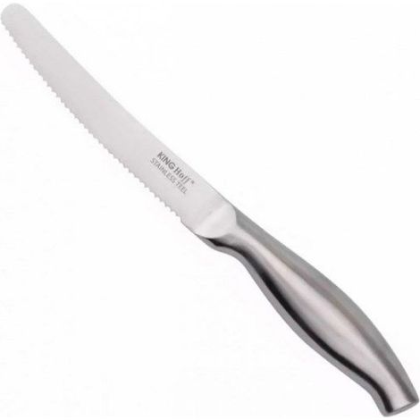 Couteau A Tomates Dentelé - Acier Inoxydable - 12,5 Cm - Pour Coupe Precise De Fruits Et Legumes - 1 Piece
