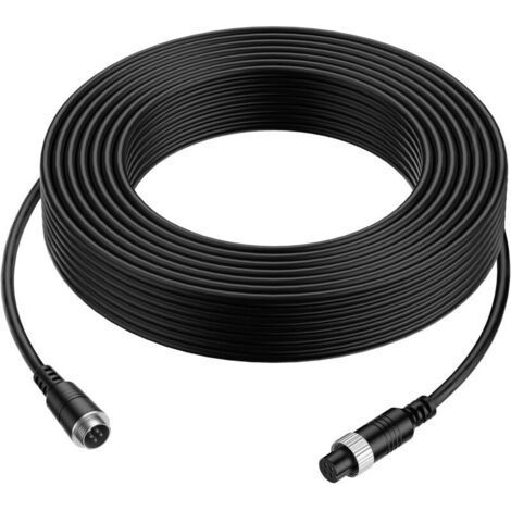 32FT 10M Car Video Extension Cable 4 Pin Aviation Waterproof Shockproof for CCTV Camera Retro Truck Camper Bus Motorhome Vehicle Surveillance Backup System (1/5)