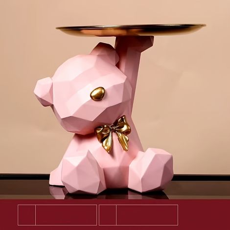 1 Plateau de rangement créatif en résine en forme d'ours — Organisateur polyvalent pour bijoux, cosmétiques et clés (1/3)
