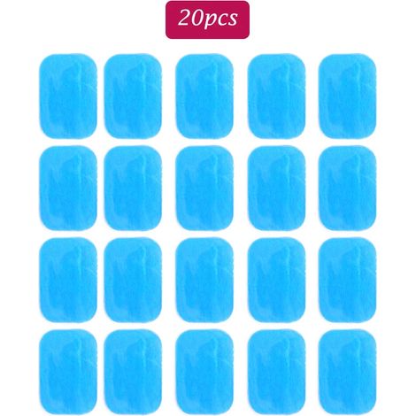 10/20 électrodes/patchs de rechange en gel hydrogel pour l'entraînement musculaire EMS et le massage abdominal (outil d'entraînement ABS) 05293-AquaForge