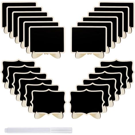 Mini Slate with Wooden Stand, 24 Pieces, Black (1/5)