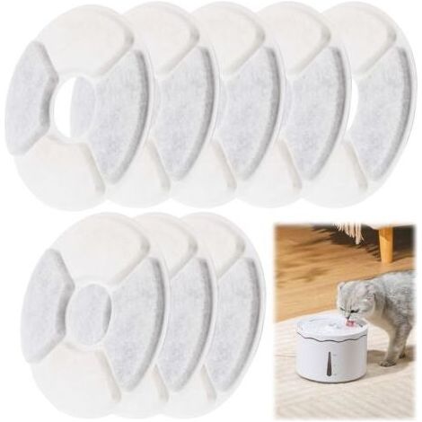 8pcs Filtre Fontaine Eau Chat, Filtre Fontaine Chat, Filtres De Rechange pour Fontaine À Eau pour Chat, Filtres À Résine Et Charbon Actif pour Une Eau Propre Et Saine pour Votre Animal De Compagnie (1/5)