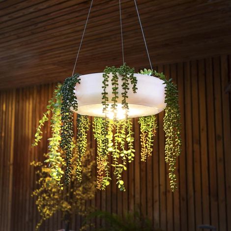 ELBA 39 cm Hängeleuchte mit warmem LED-Licht und wiederaufladbarem Akku. Hergestellt in Spanien. (1/5)