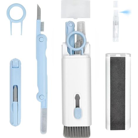 1 Kit nettoyage 7 en 1, stylo pliable, brosse, spray, pour clavier, écran, écouteurs (1/5)