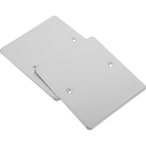 Lot de 2 plaques de recouvrement carrées en acier inoxydable (1/5)