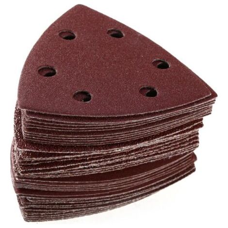 100 triangular sanding discs, sandpaper, 6-hole, grit 40/60/80/120/240--DTEKGAZ