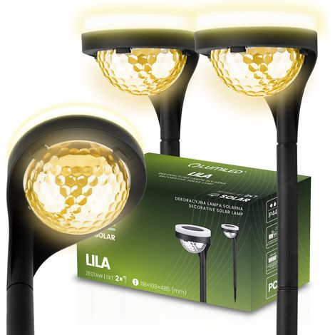2 lampade solari da giardino a LED lilla, inseribili, per esterni, decorative, 3000K, Lumiled (1/5)