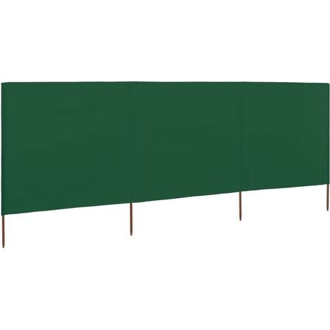 Paravent 3 panneaux Tissu 400 x 120 cm Vert (1/2)