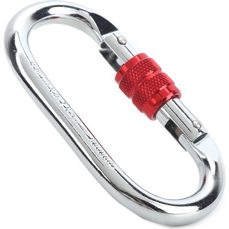 Mousqueton XINDA argenté et rouge, boucle de sécurité de type O pour l'escalade en extérieur, 25 kN (1/5)