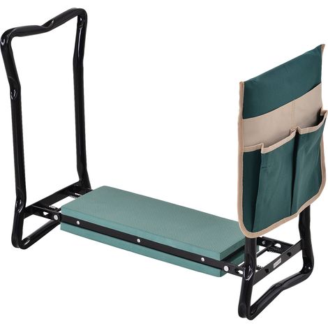 Tabouret de jardin agenouilloir SIMONE vert et noir (1/5)