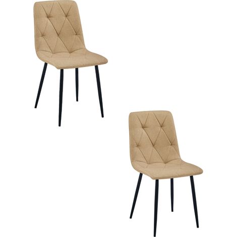 Chaise Libra - tissu marron / pieds noirs x 2 (1/5)