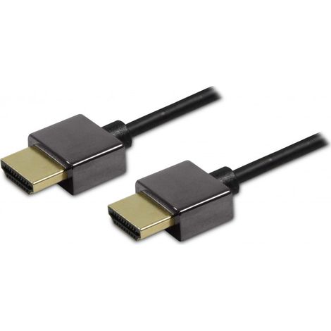 Câble HDMI High Speed + Ethernet mâle/mâle ultra fin 1,5 m (1/4)