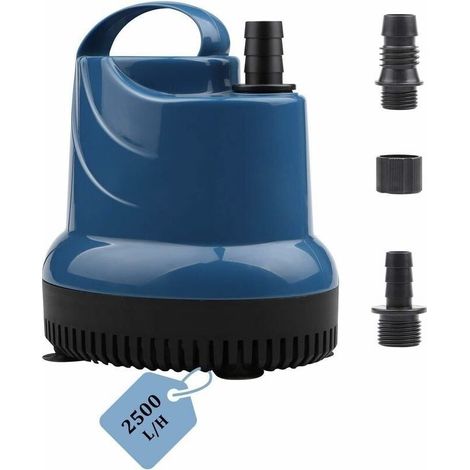 Pompe submersible 2500 L/H 40W – Débit max 2500L/h – Hauteur de refoulement 2.3m – Câble 2.5m – Aspiration plate jusqu'à 1cm (1/5)