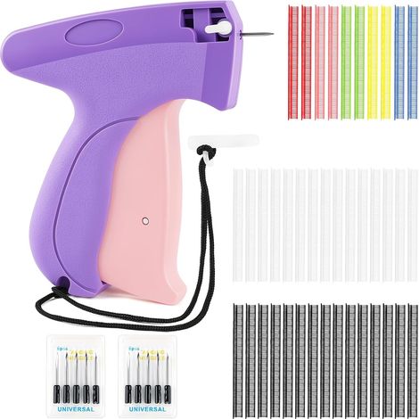 Étiqueteuse Pistolet Vêtement, Mini Pistolet à Coudre Manuel, pistolet Couture avec 11 Aiguilles+4000 Aiguilles en Plastique, Micro pistolet à Points pour Fixateur Rapide pour Vêtements(Violet) (1/5)