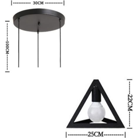 Lampe Suspension - 3 Têtes - Abat-jour Métal - E27 - Pour Salon Cuisine Salle À Manger Balcon - 1 Pièce (1/4)