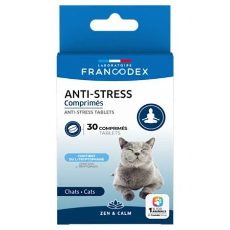 Francodex  Mineralische Ergänzungstabletten gegen Stress für Katzen, 30 Stück.