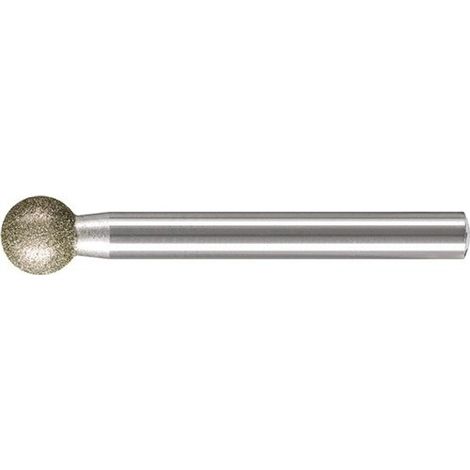 Muela diamantada en varilla esférico DKU, Ø : 5 mm, Largo de la mango 40 mm, mango 3 mm