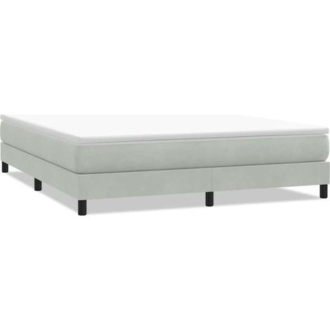 Maison Exclusive - Cama box spring sin colchón terciopelo gris cl (1/5)