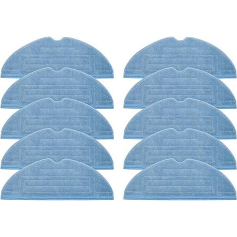 Chiffons de nettoyage - bleu - Microfibre - Lavables - Pads de vadrouille de remplacement - adaptés pour Roborock S8 / S8+ / S7 / S7+ / S7 - 10 pièces (1/5)