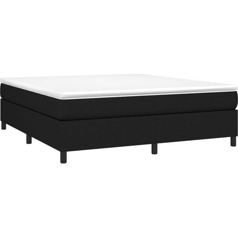 vidaXL Sommier à lattes de lit avec matelas Noir 160x200 cm Tissu