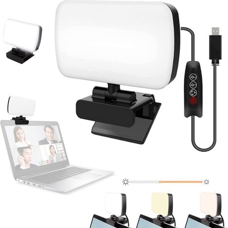 Lampe vidéo LED pour conférence en ligne, éclairage portable ajustable pour streaming et vidéo (1/5)