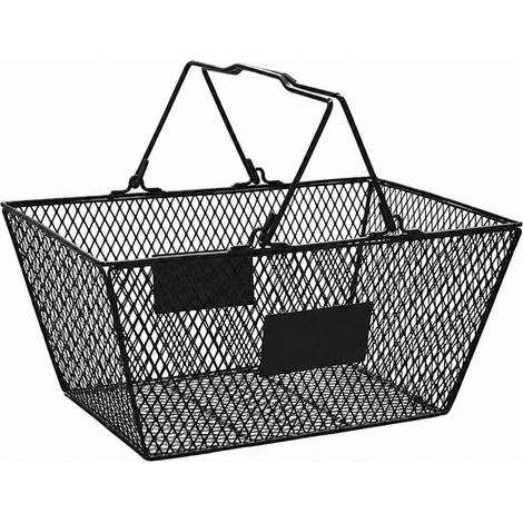 Ergonomic Metal Storage Basket, Black (1/5)