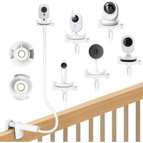 1 Support De Caméra Bébé, Flexible 80cm, Alliage D'aluminium, Sans Perçage, Pour Berceau Et Lit (1/5)