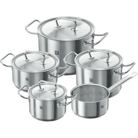 ZWILLING Set di Pentole, 5 Pezzi, 4 Coperchi, Adatto per Induzione, Acciaio Inox, Twin Classic (1/3)