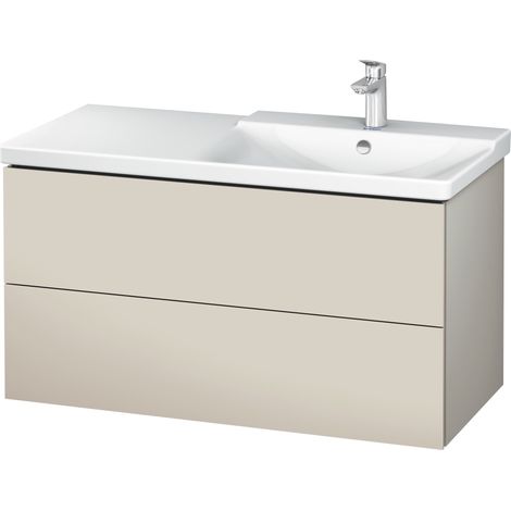 Lavabo Duravit L-Cube Vanity pensile larghezza 1020mm, profondità 481, 2 cassetti, adatto per P3 Comfort Articolo 233410, lavabo a destra, colorazione: Taupe Decor - LC625209191 (1/4)