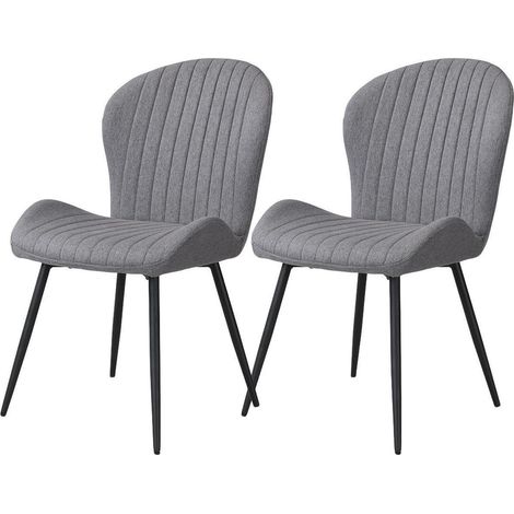 Esszimmerstühle 2er Set, dunkelgrau, mit Metallbeinen, ergonomisch, gepolstert (1/5)