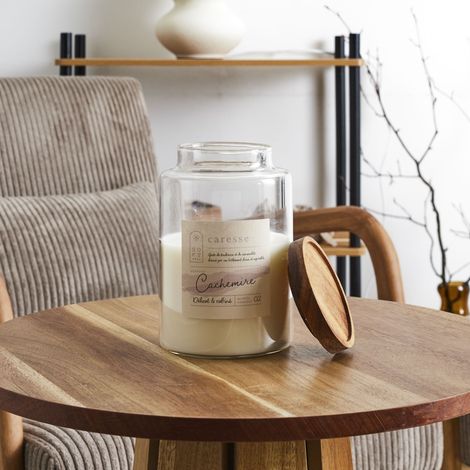 Bougie Parfumée - HOME DECO FACTORY - Softness - Cachemire - Blanc (1/4)