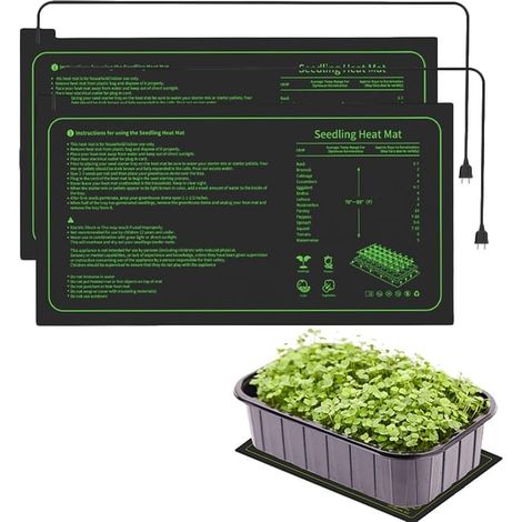 Tapis chauffant étanche pour semis et plantes, 25 × 52 cm, chaleur douce pour serre, terrarium et aquarium 2 pièces (1/5)