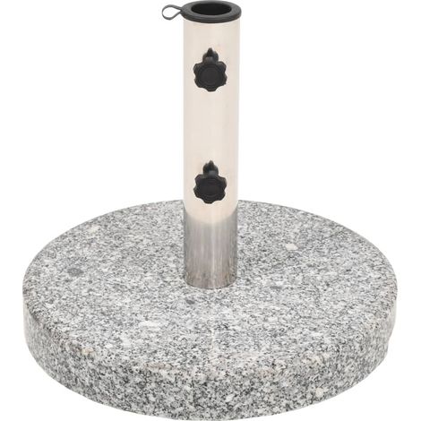 Vidaxl – Base de parasol en granit 20 kg – Pied rond stable avec 2 adaptateurs pour mâts de 38/48 mm – Idéal pour terrasses et jardins