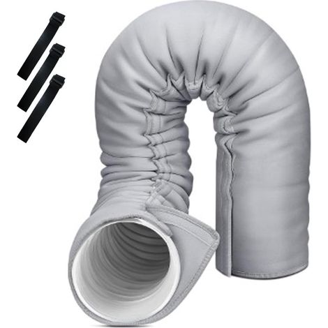 Couvercle de tuyau de climatisation - Isolation - 15 cm - Économie d'énergie - Pour bureau et maison - Gris (1/5)
