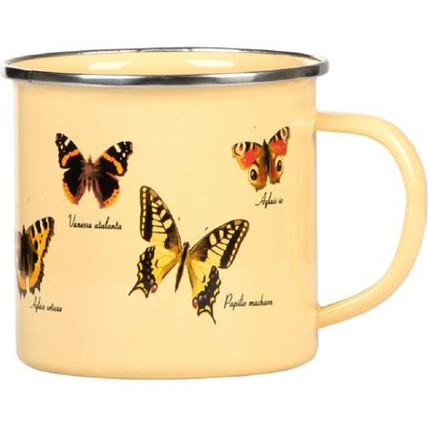 Taza esmaltada con mariposas (1/5)