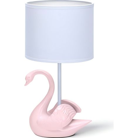 Lampe de table décorative cygne, structure céramique, douille E14, éclairage d'ambiance pour intérieur maison, design raffiné