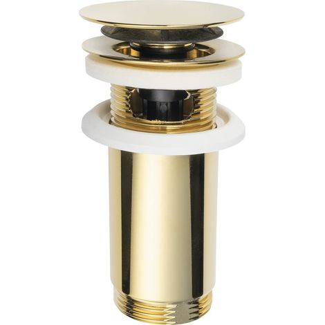Bonde de lavabo 5/4", clic-clac, gros bouchon, max. 80mm, or (1/4)