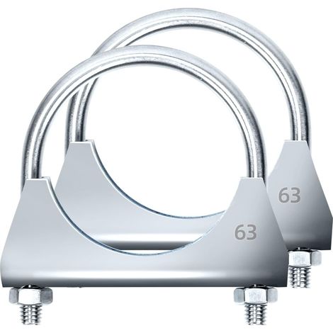 Clip d'échappement en U 63mm (2-1/2") Silencieux Clip d'échappement en U Acier inoxydable Argent (1/5)