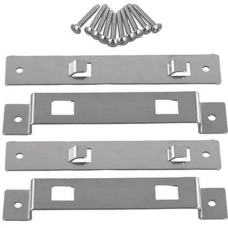 Lot de 2 Supports de suspension pour nichoir, Acier inoxydable, Vis incluses, Pour clôture poteau arbre