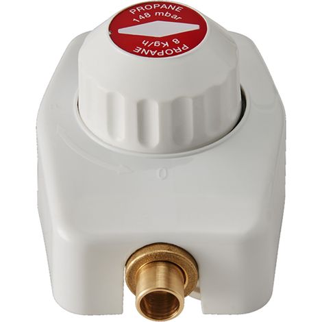 Favex – Détendeur gaz propane 8 kg/h – Pression 148 mbar – Entrée et sortie à souder 12 – Sécurité coupure en cas de chute de pression