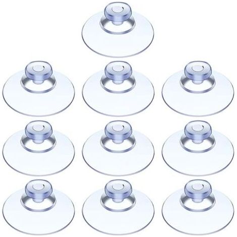 10 Saugnäpfe, geeignet für alle Arten von glatten Oberflächen, Glas, Fliesen, Badezimmer, Küche, PVC, ohne Haken (20 mm) (1/5)