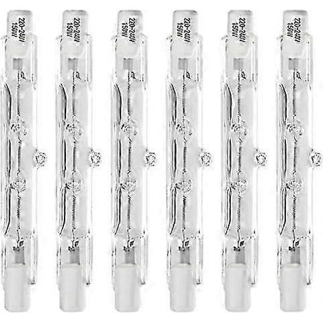 Lot de 6 ampoules halogènes 78 mm 150 W, ampoules de sécurité, ampoules linéaires culot R7S type J à double culot, projecteur 220-240 V (1/5)