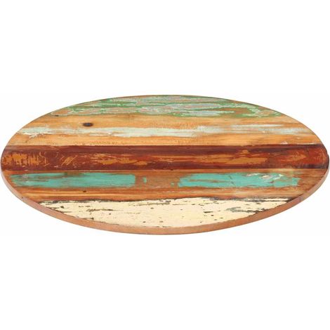 Maison Exclusive - Kulatá stolní deska 50 cm 15–16 mm masivní recyklované dřevo (1/5)