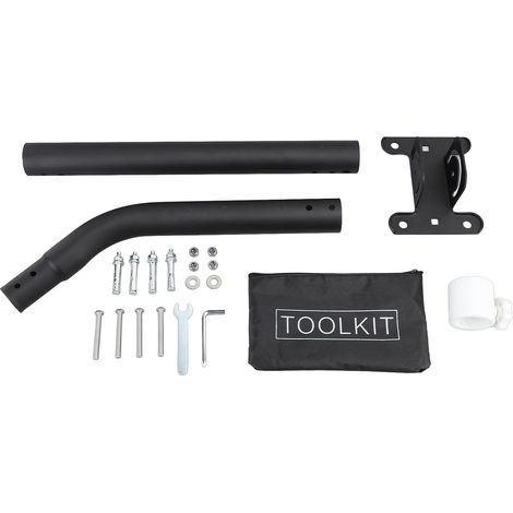 Kit de Montage Pivotant avec Mât en J pour Starlink - Réglable, pour Avant-toit, Mur ou Toit