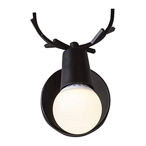 Wandleuchte Moderne Kreativer Geweih Wandlampe E27 für Kinderzimmer, Restaurant, Flur, Treppen (Schwarz)