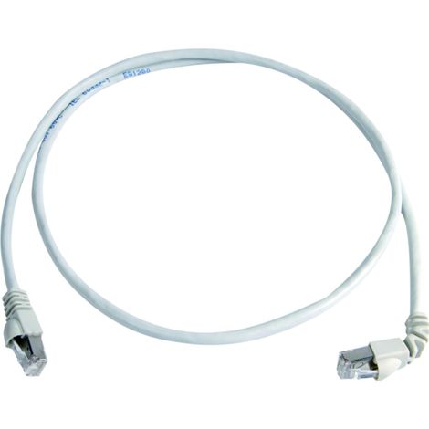 Telegärtner 100008022 RJ45 Patchkabel CAT 6a S/FTP 0.5 m Weiß Flammwidrig, mit Knickschutztülle 1 St